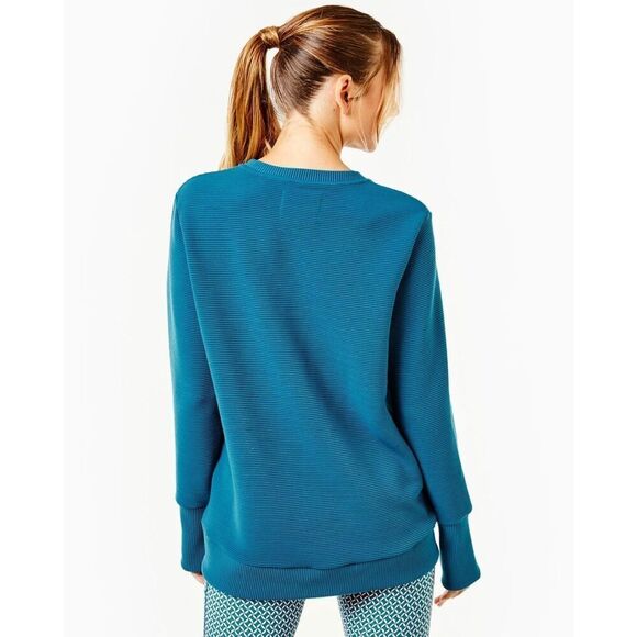 NWT Addison Bay Everyday Ribbed Crewneck In Blue Crush Size XS $168 MSRP - Picture 2 of 10
